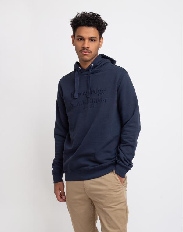 Knowledge Cotton Elm Knowledge Scandinavia Hoodie Sweat 1001 Total Eclipse S