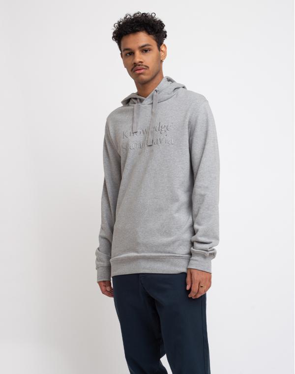 Knowledge Cotton Elm Knowledge Scandinavia Hoodie Sweat 1012 Grey Melange M