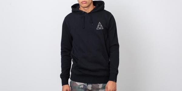 HUF Essentials Triple Triangle Pullover Hood Black