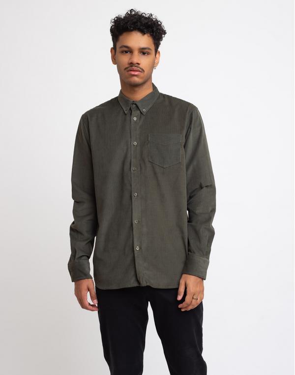 By Garment Makers The Organic Corduroy Shirt Forrest Green S