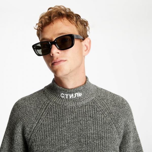 HERON PRESTON Chunky Turtleneck Grey Melange