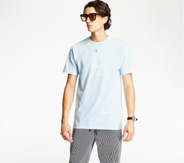 HUF Esssentials Box Logo Tee Greek Blu