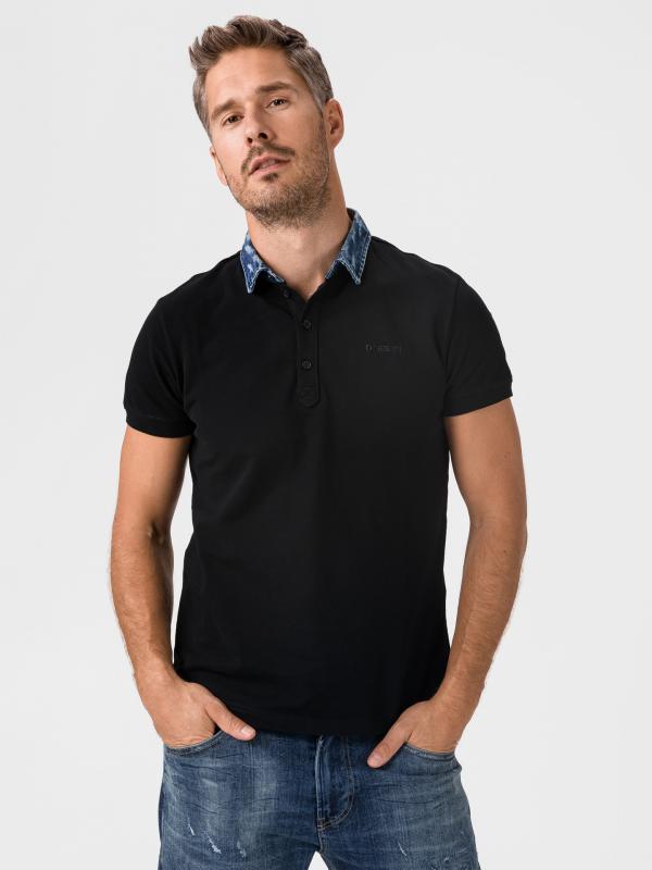 T-Miles-Broken Polo triko Diesel Černá