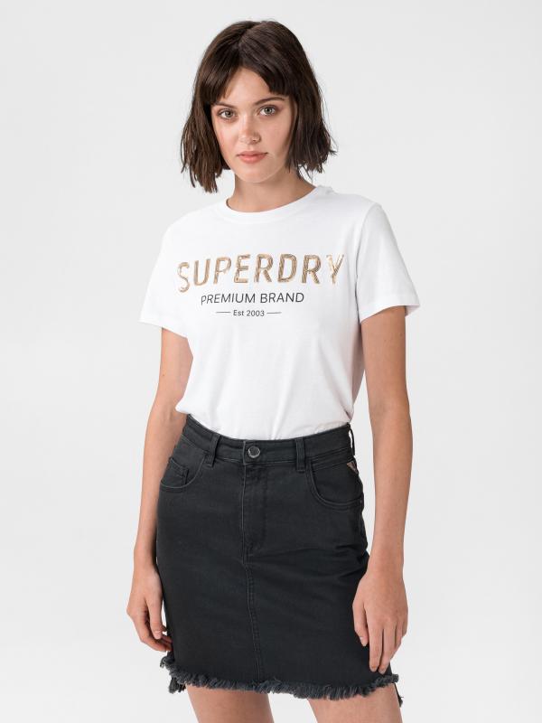 Premium Sequin Triko SuperDry Bílá