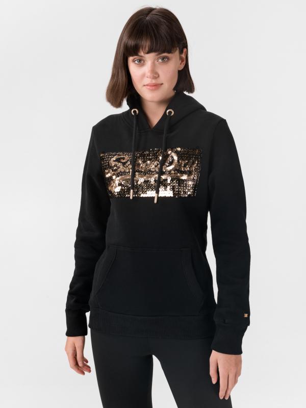 Logo Star Sequin Mikina SuperDry Černá