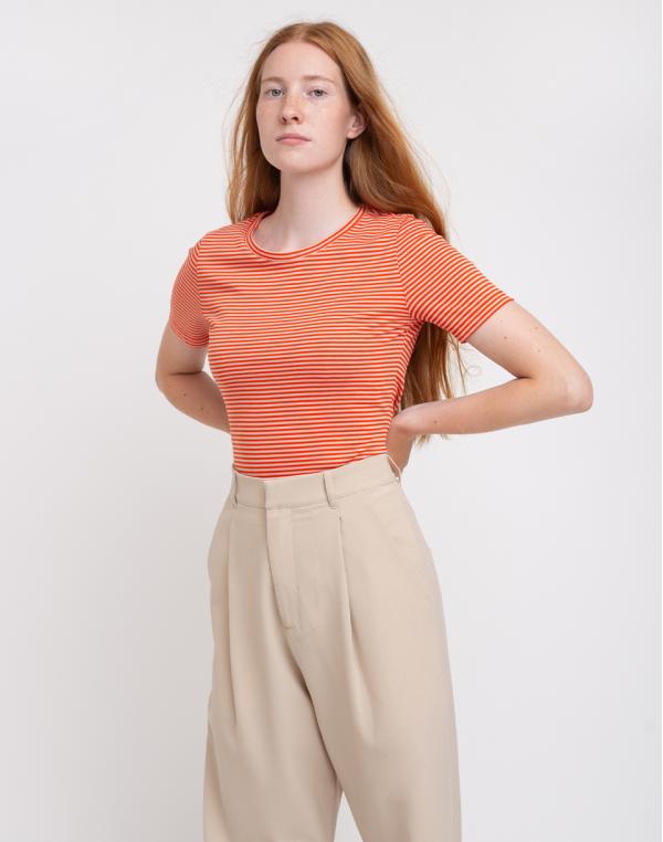 Armedangels Lidiaa Ring Stripes Glossy Orange/Kitt M