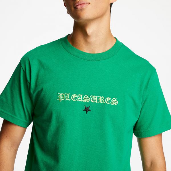 PLEASURES Shine EMB Tee Green