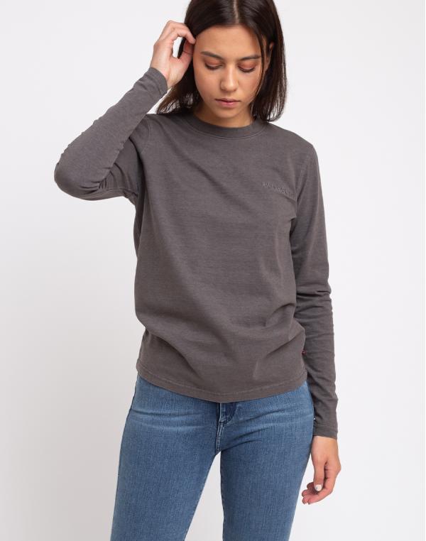 Han Kjøbenhavn Casual Tee Long Sleeve Dark Grey Logo M