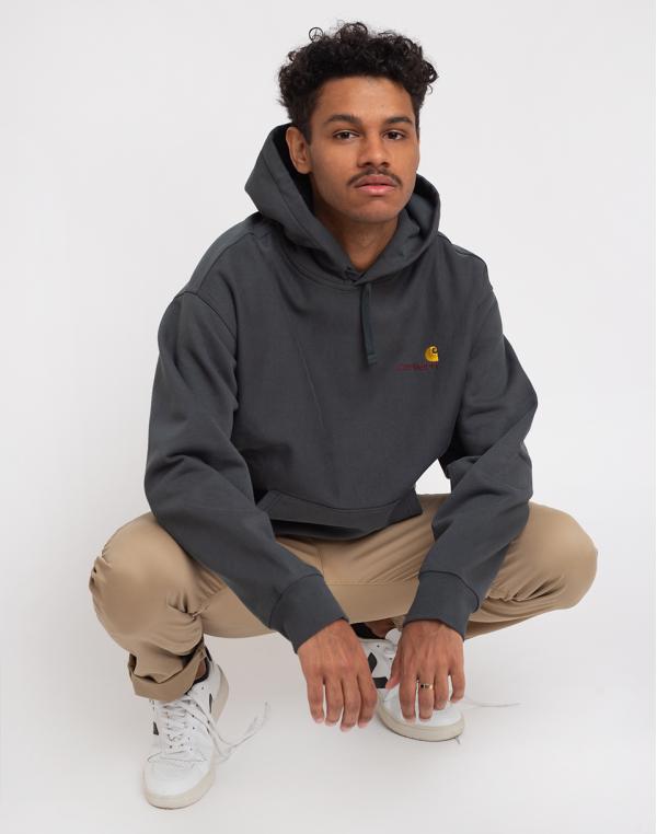 Carhartt WIP Hooded American Script Sweat Dark Teal L