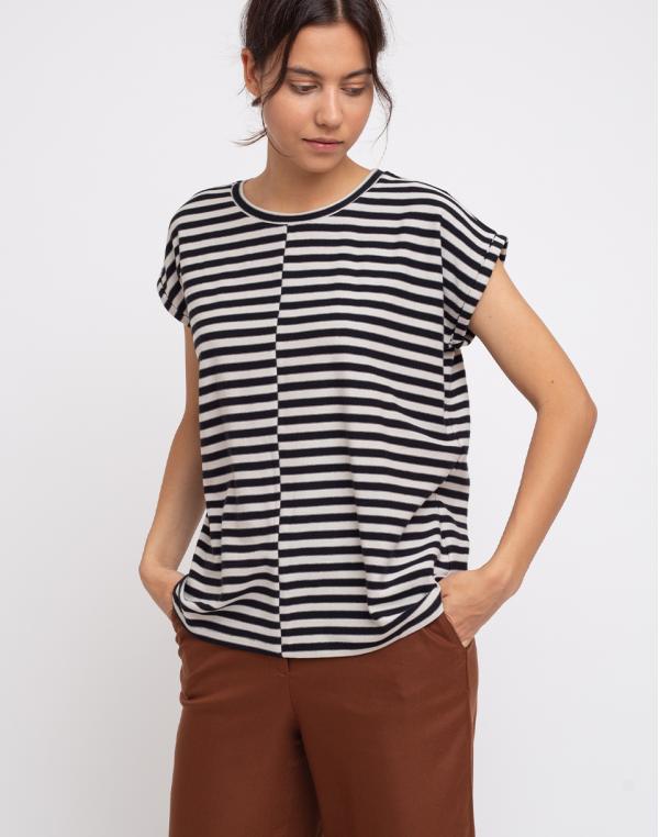 Armedangels Jaarin Knitted Stripe Kitt/Black XS