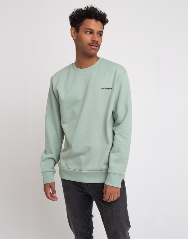 Carhartt WIP Script Embroidery Sweat Frosted Green/Black M