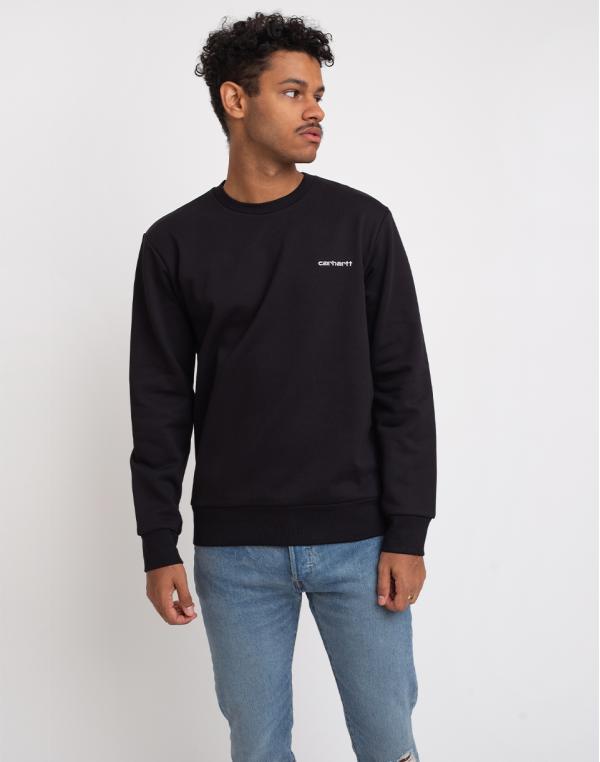 Carhartt WIP Script Embroidery Sweat Black/White L