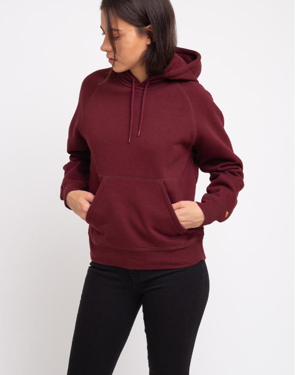 Carhartt WIP W' Hooded Chase Sweat Bordeaux/Gold L