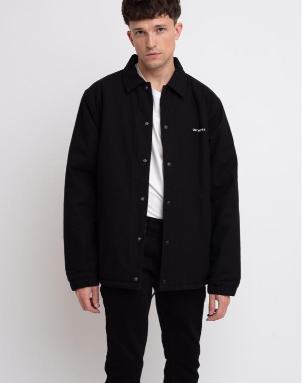 Carhartt WIP Canvas Coach Jacket Black/White Stone Washed L