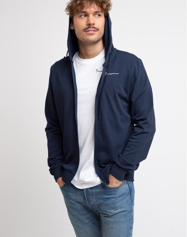 Knowledge Cotton Cedar Hood Zip Knowledgecotton Sweat 1001 Total Eclipse S