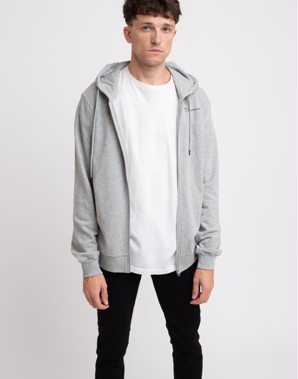 Knowledge Cotton Cedar Hood Zip Knowledgecotton Sweat 1012 Grey Melange S