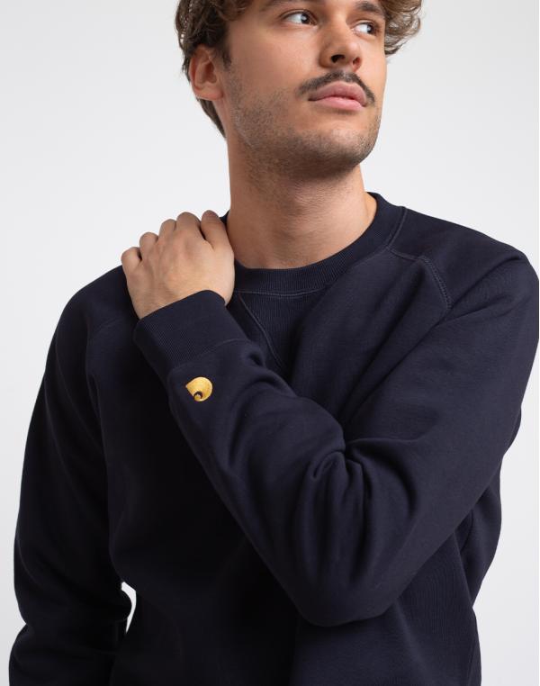 Carhartt WIP Chase Sweat Dark Navy/Gold L