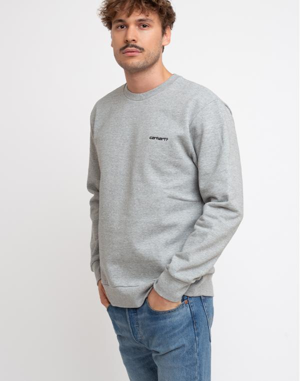 Carhartt WIP Script Embroidery Sweat Grey Heather/Black L