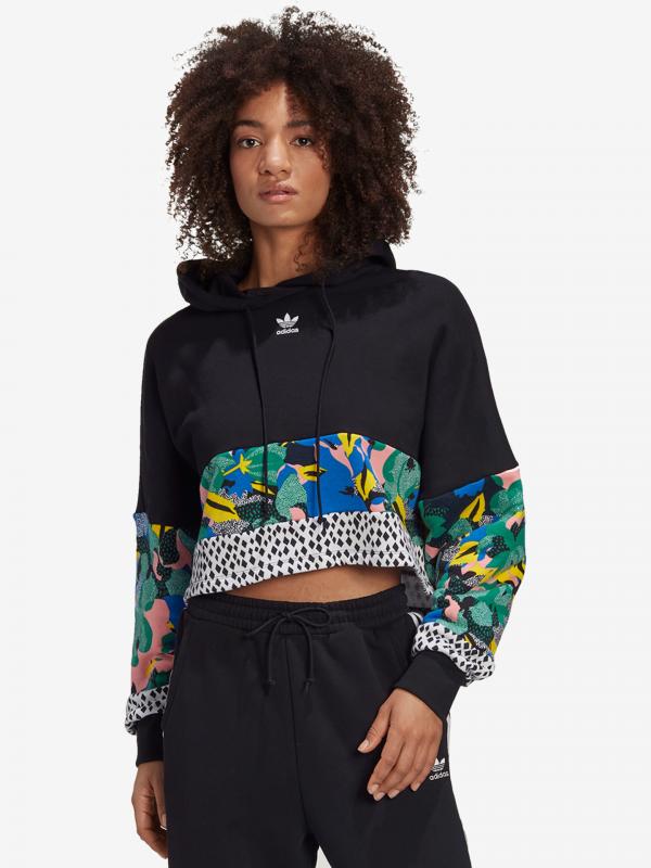 Cropped Mikina adidas Originals Černá