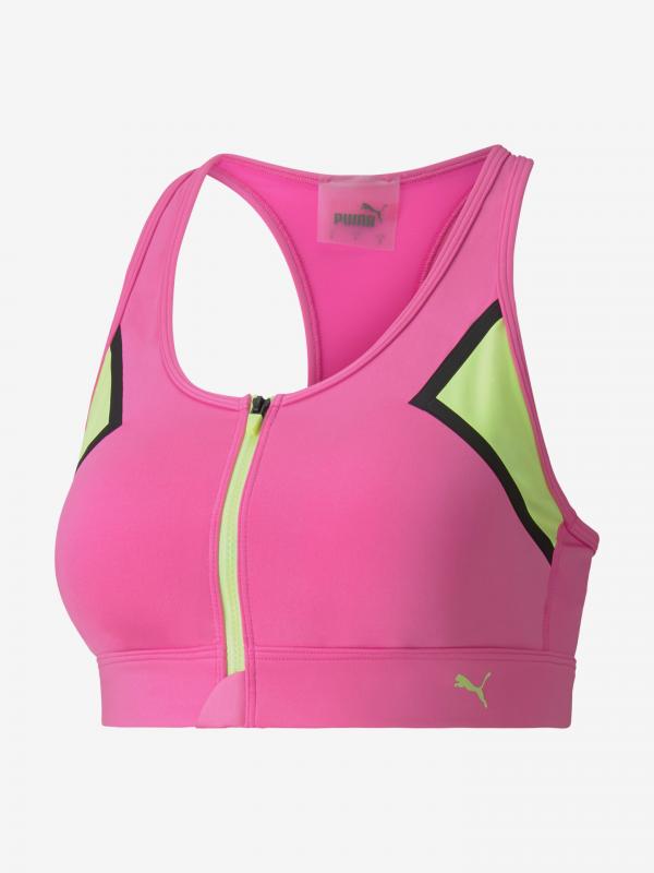 High Impact Front Zip Podprsenka Puma Růžová