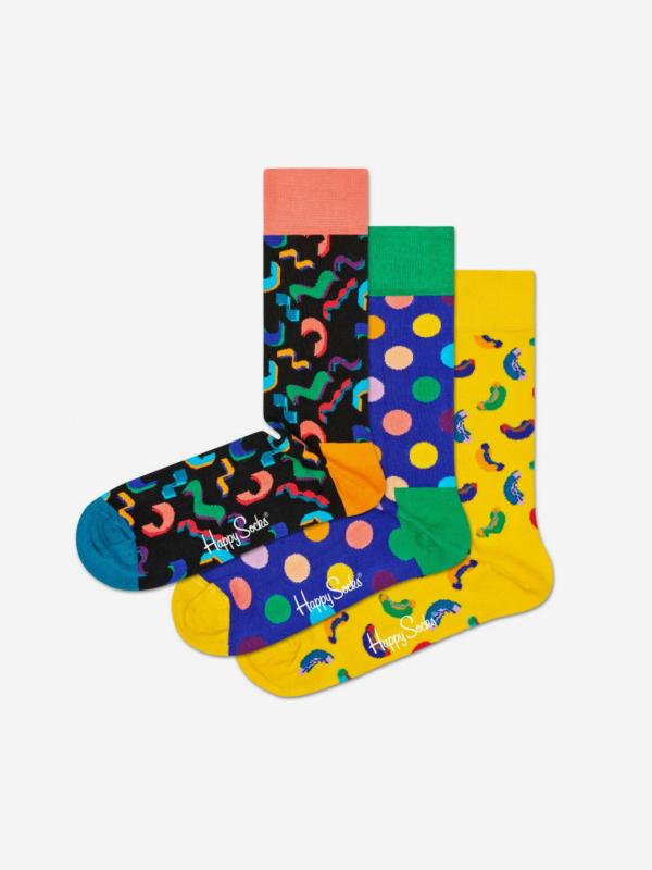 Happy Birthday Ponožky 3 páry Happy Socks Černá