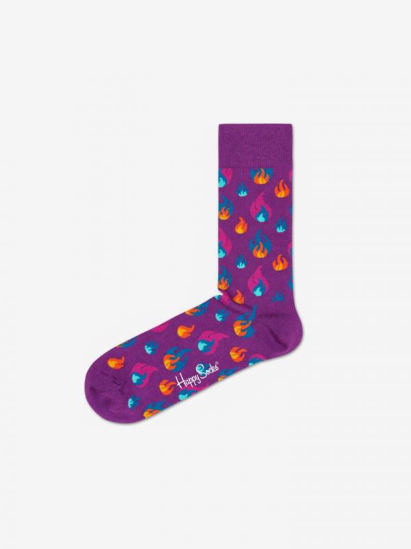 Flames Ponožky Happy Socks Fialová