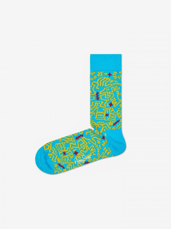 Keith Haring All Over Ponožky Happy Socks Modrá