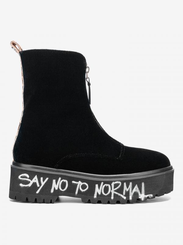 Comvat Lettering Kotníková obuv Desigual Černá