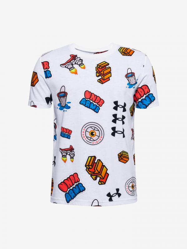Hoops Sticker Triko dětské Under Armour Bílá
