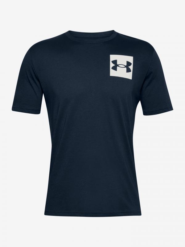 Box Logo Triko Under Armour Modrá