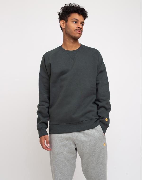 Carhartt WIP Chase Sweat Dark Teal/Gold L