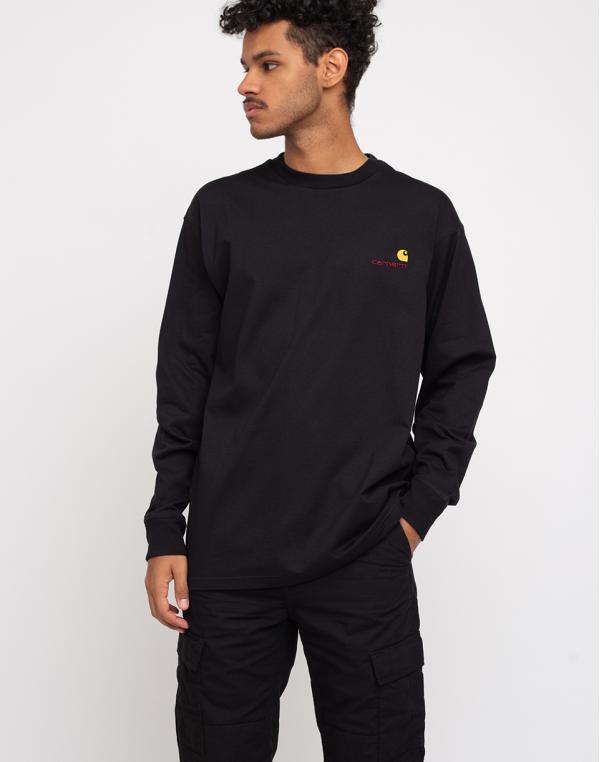 Carhartt WIP L/S American Script T-Shirt Black L