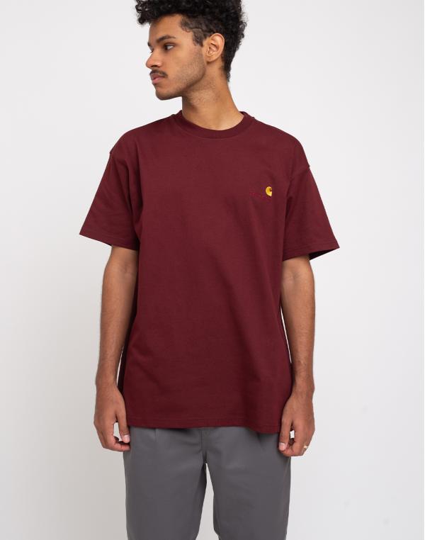 Carhartt WIP S/S American Script T-Shirt Bordeaux L
