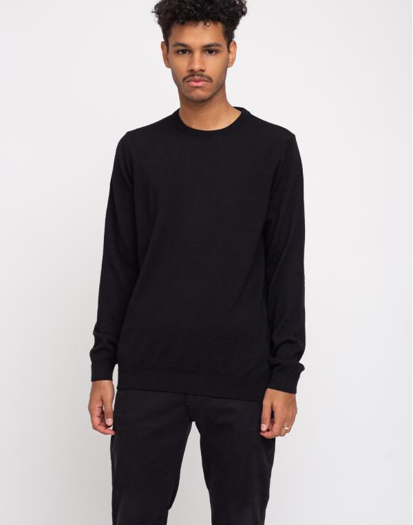 By Garment Makers The Organic Merino Knit Black Melange S