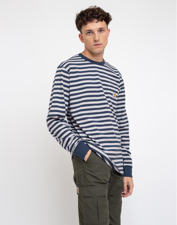 Carhartt WIP L/S Parker Pocket T-Shirt Parker Stripe/Admiral/Cinder L