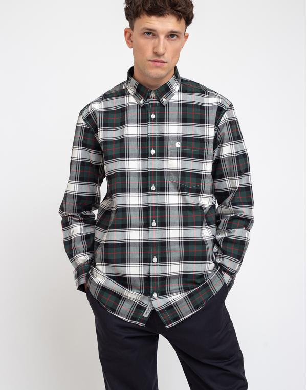 Carhartt WIP L/S Steen Shirt Steen Check/Bottle Green L