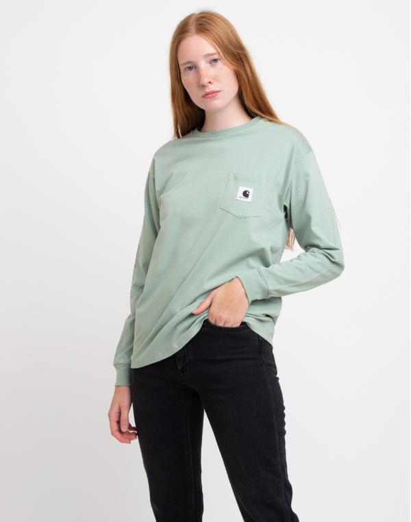 Carhartt WIP W' L/S Pocket T-Shirt Frosted Green L