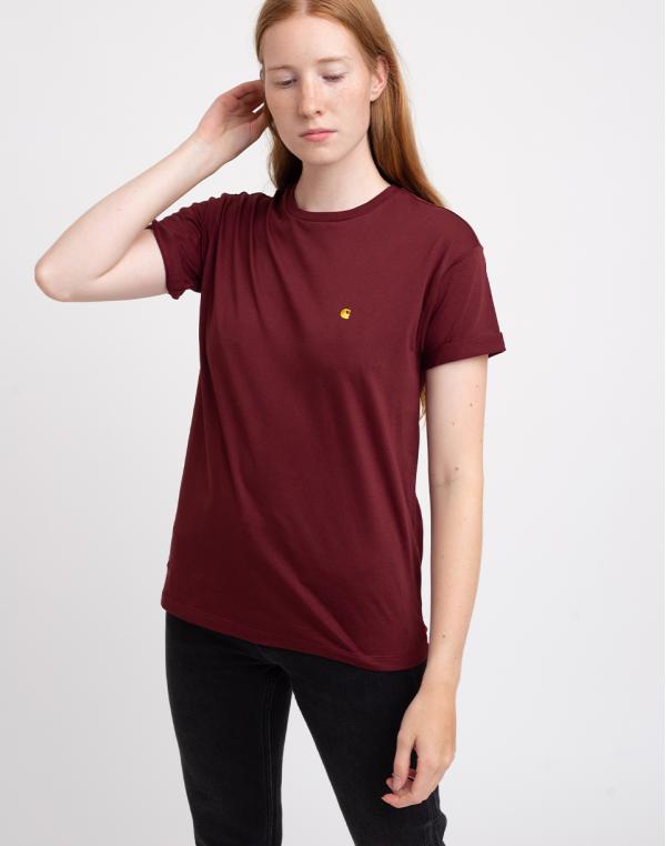 Carhartt WIP W' S/S Chase T-Shirt Bordeaux/Gold L