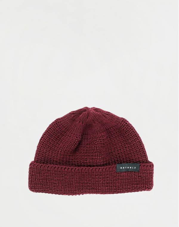 Rotholz Cropped Beanie Burgundy