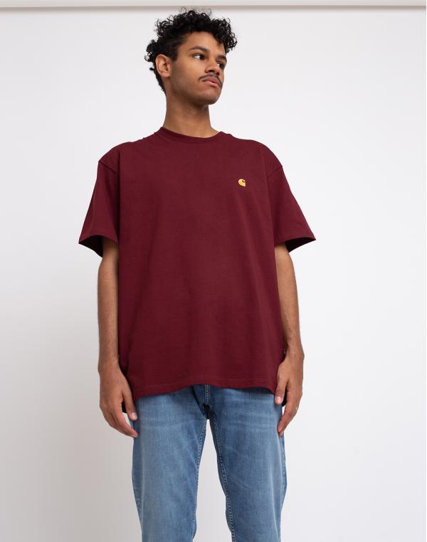 Carhartt WIP S/S Chase T-Shirt Bordeaux / Gold L
