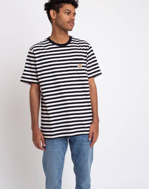 Carhartt WIP S/S Parker Pocket T-Shirt Parker Stripe, Black / Wax L