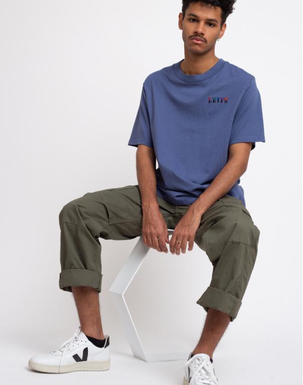 Levi's® Ss Graphic Mockneck Tee Blue S