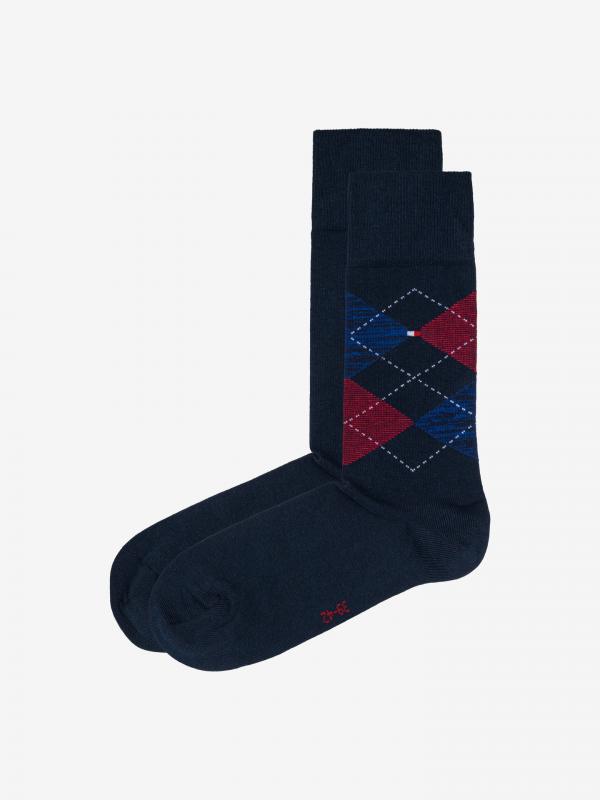 Check Ponožky 2 páry Tommy Hilfiger Modrá