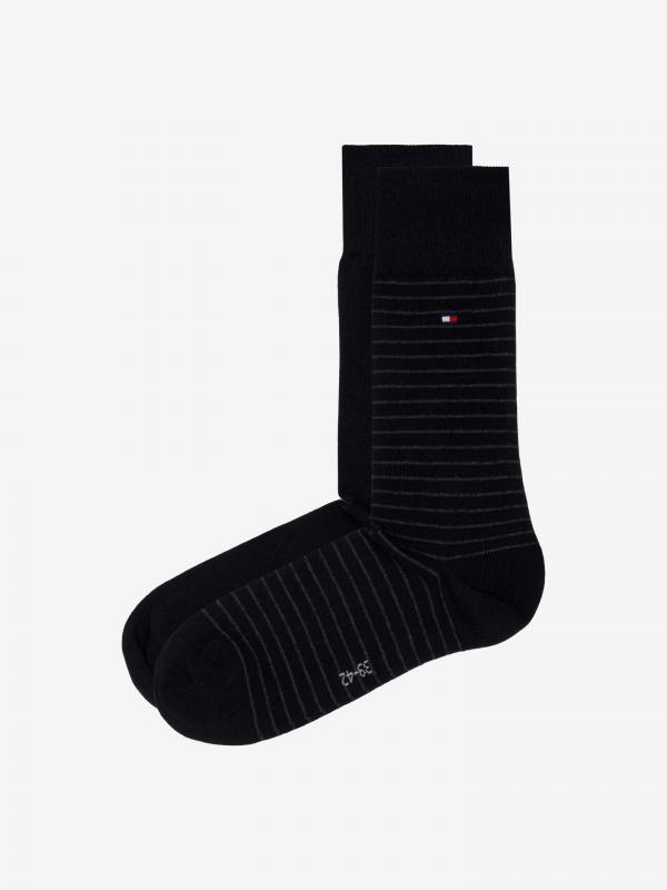 Small Stripe Sock Ponožky 2 páry Tommy Hilfiger Černá