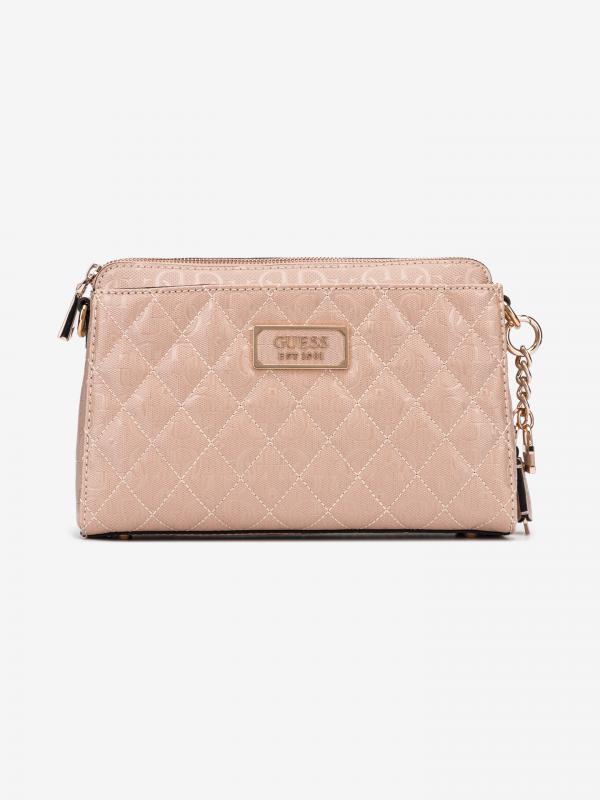 Lola Glossy Logo Cross body bag Guess Růžová