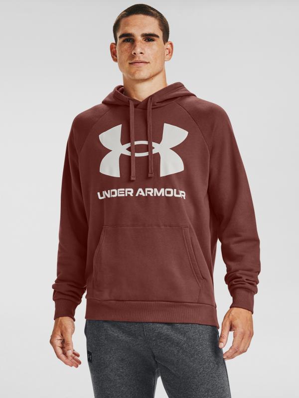 Rival Fleece Big Logo Mikina Under Armour Hnědá