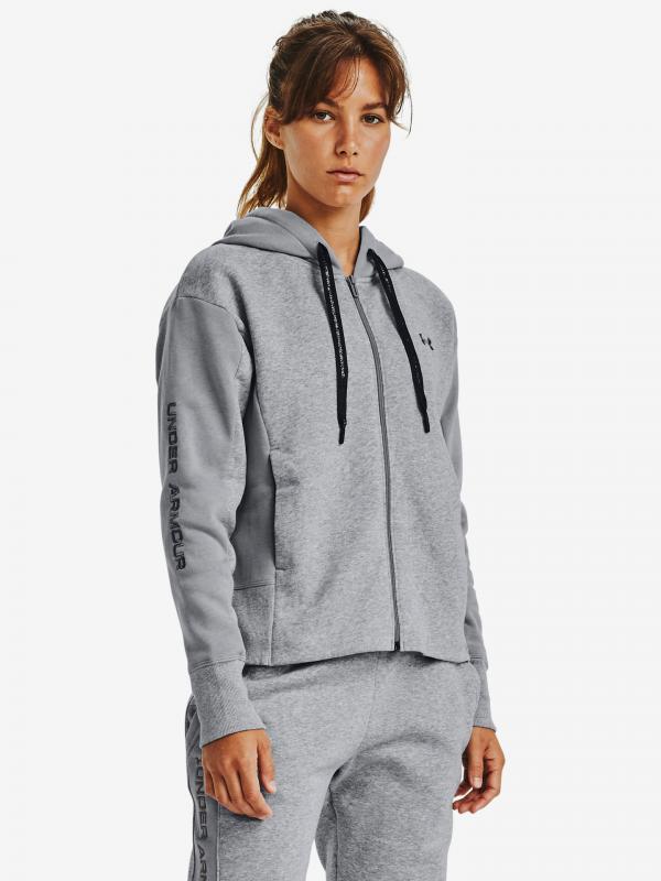 Rival Fleece Embroidered Full Zip Mikina Under Armour Šedá