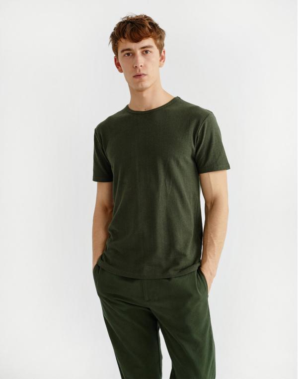 Thinking MU Basic Green Hemp T-shirt Dark Green M