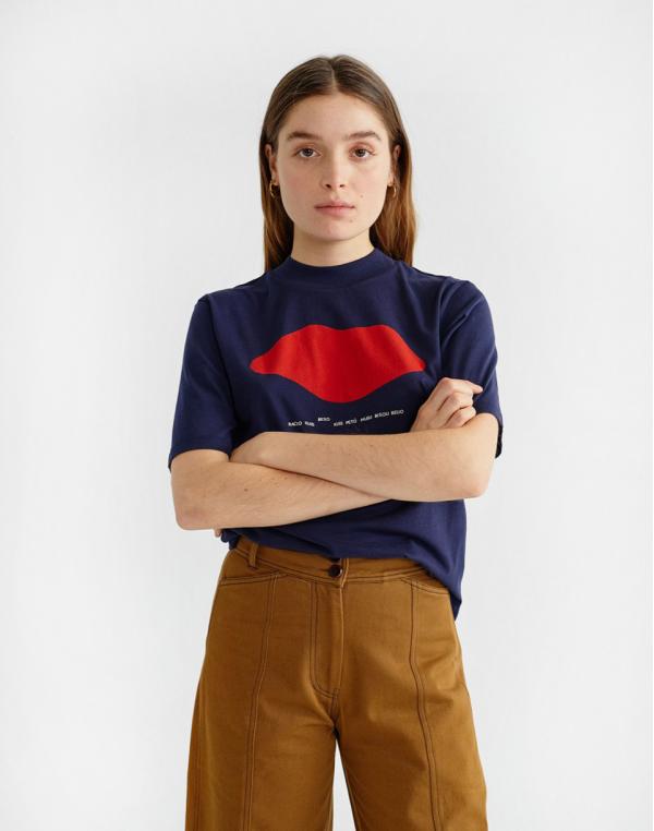 Thinking MU Beso Navy Mock T-shirt Navy XS
