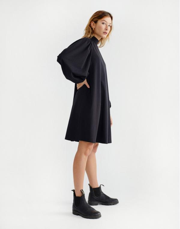 Thinking MU Black Flora Dress Black XS